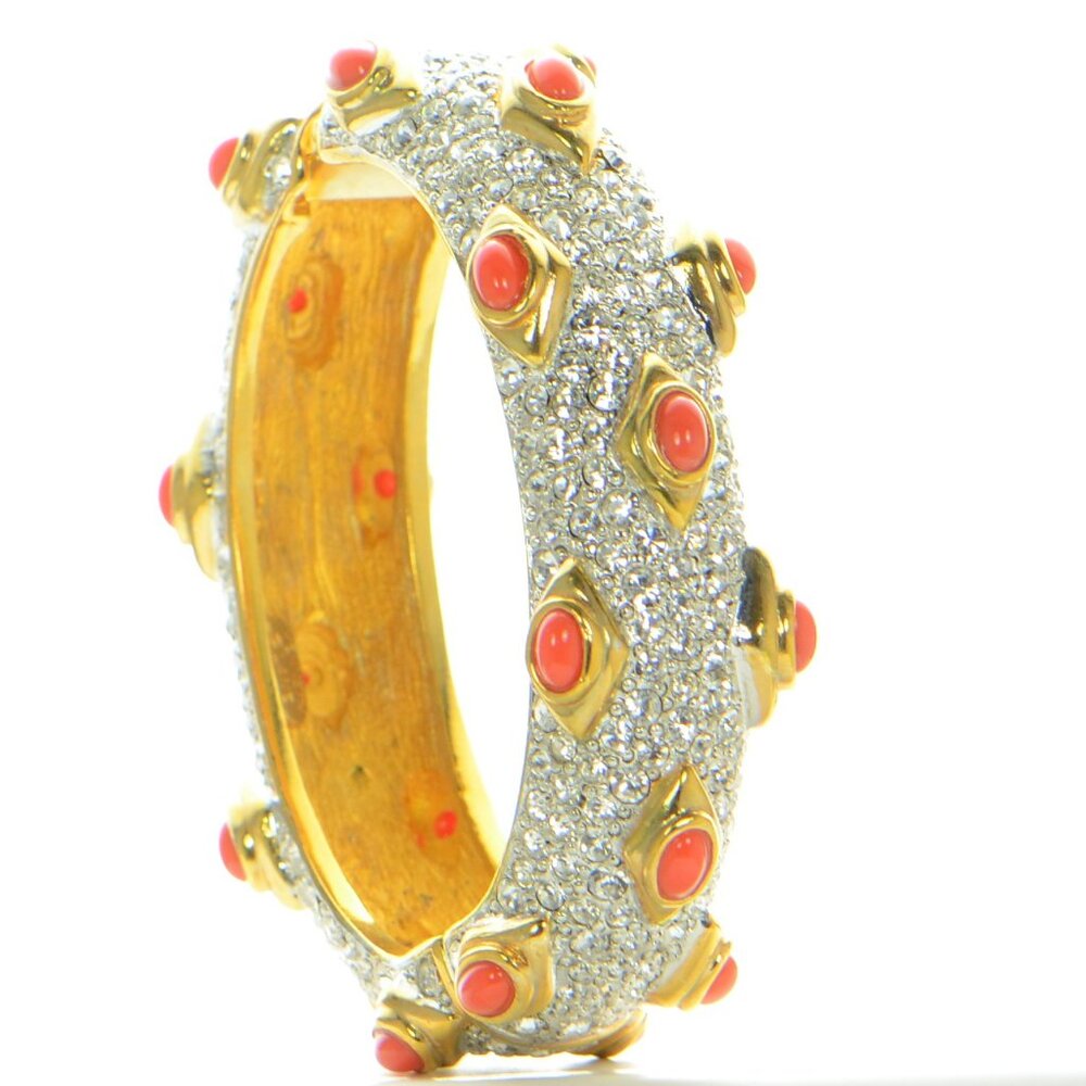 Kenneth Jay Lane Kjl Cabochon & Crystal Bracelet - image 1